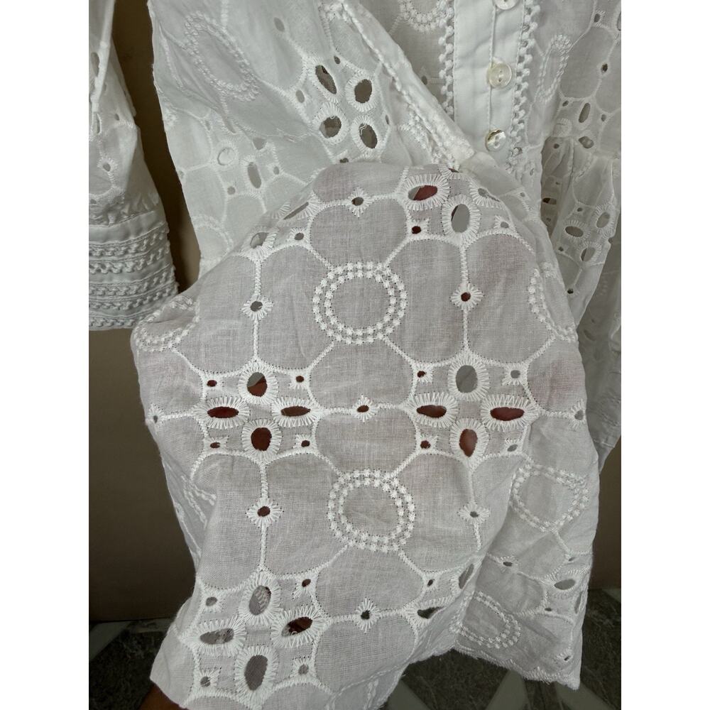 Asap Fashion Group Women’s S White Eyelet Lace Boho Victorian Mini Dress NWT - Picture 9 of 16